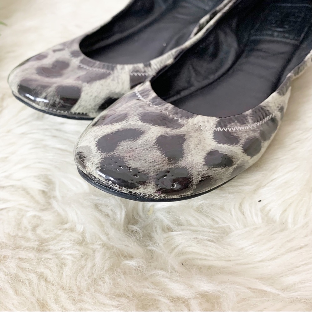 Tory Burch Eddie Snow Leopard Ballet Flats 6 - Picture 6 of 11